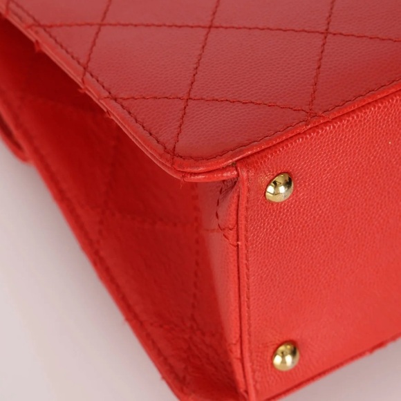 RARE 1997 vintage red Chanel Kelly 24k gold plated - Picture 10 of 17